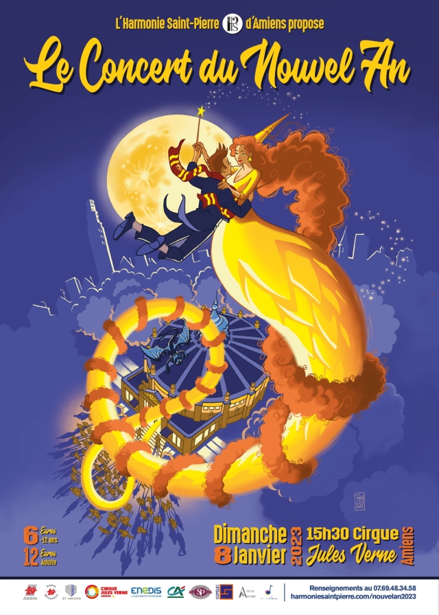 Affiche du Concert du Nouvel An 2022 d'Amiens (réalisée par Fraco)