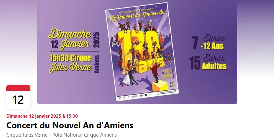 Évènement Facebook du Concert du Nouvel An 2024